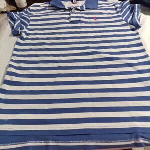 Polo Ralph Lauren Women S P Blue Striped Short Sleeve T-Shirt Cotton Pony Preppy